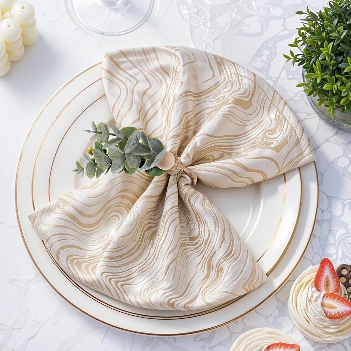 HASTHIP 6Pcs Napkin Rings Eucalyptus Leaf Hemp Rope Napkin Rings Rustic Style Napkin Rings Holder Decorative Table Napkin Rings for Festival, Wedding, Christmas HASTHIP 6Pcs Napkin Rings Eucalyptus Leaf Hemp Rope Napkin Rings Rustic Style Napkin Rings Holder Decorative Table Napkin Rings for Festival, Wedding, Christmas